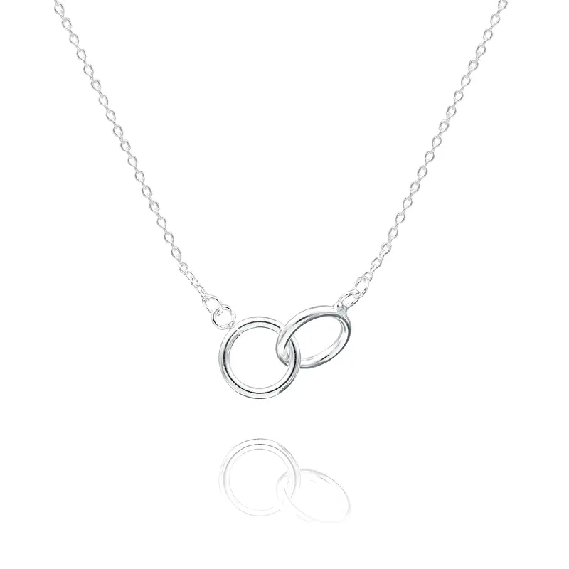 Interlinked Rings Silver Necklace