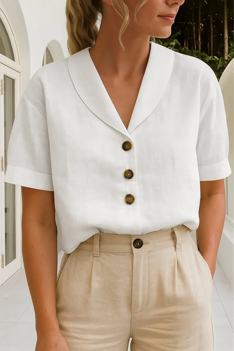 Isabella | Bequeme und vielseitige Damenbluse mit V-Ausschnitt