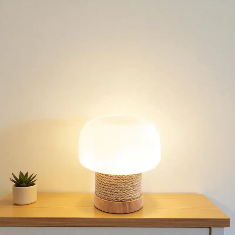 Japanische - Eichen Pilz Tischlampe