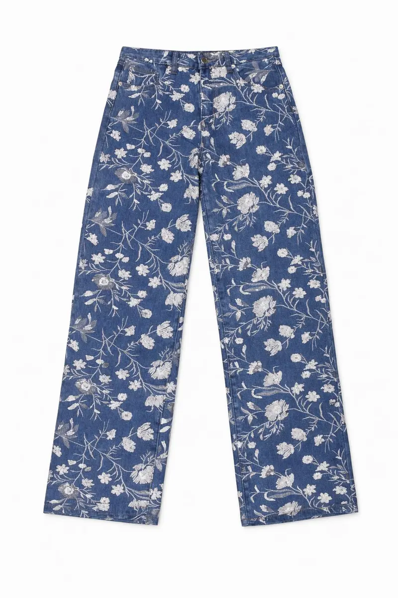 Jeans White Flower