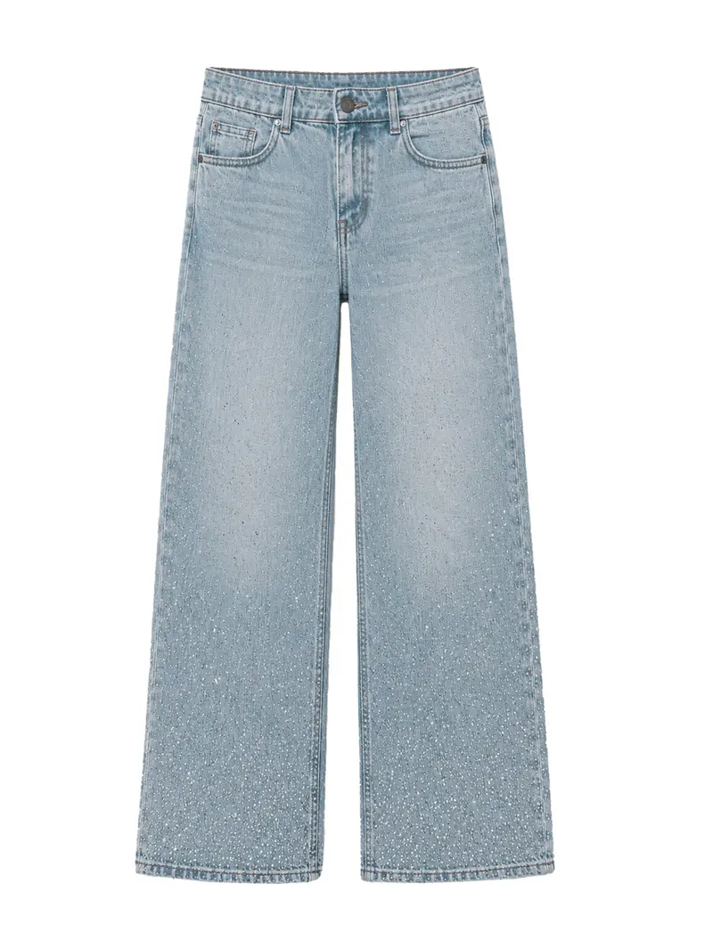 Jeans Wide Leg Jeans Glitter - Blue