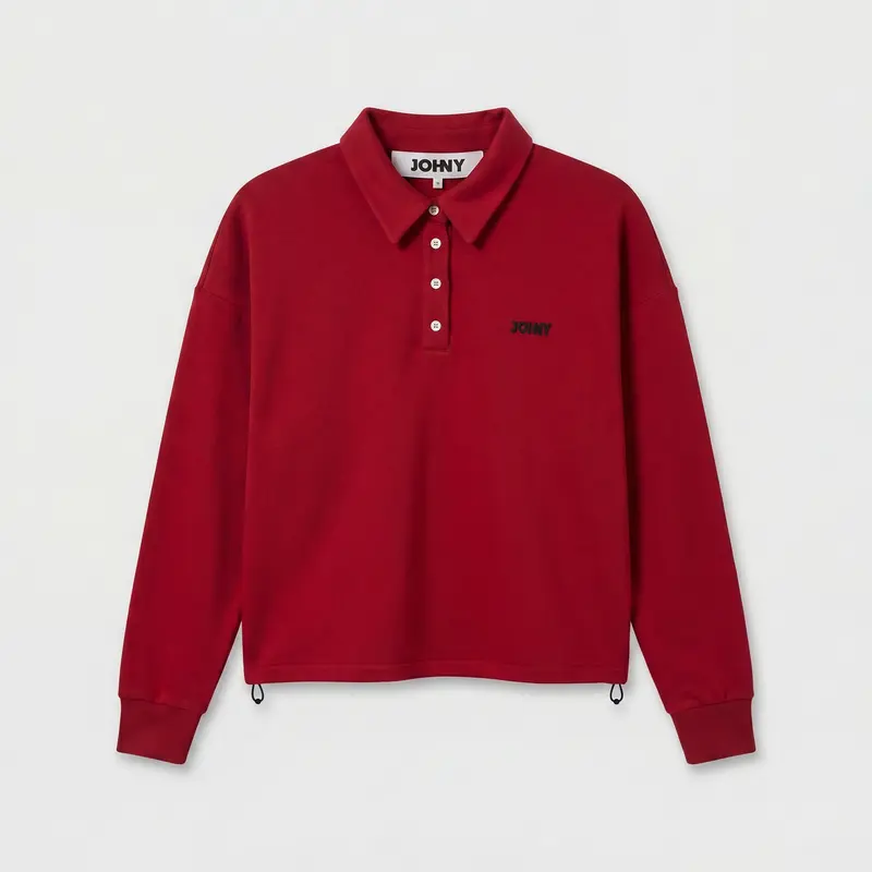 Johny Mellie Jersey Polo Long Sleeve Burgundy