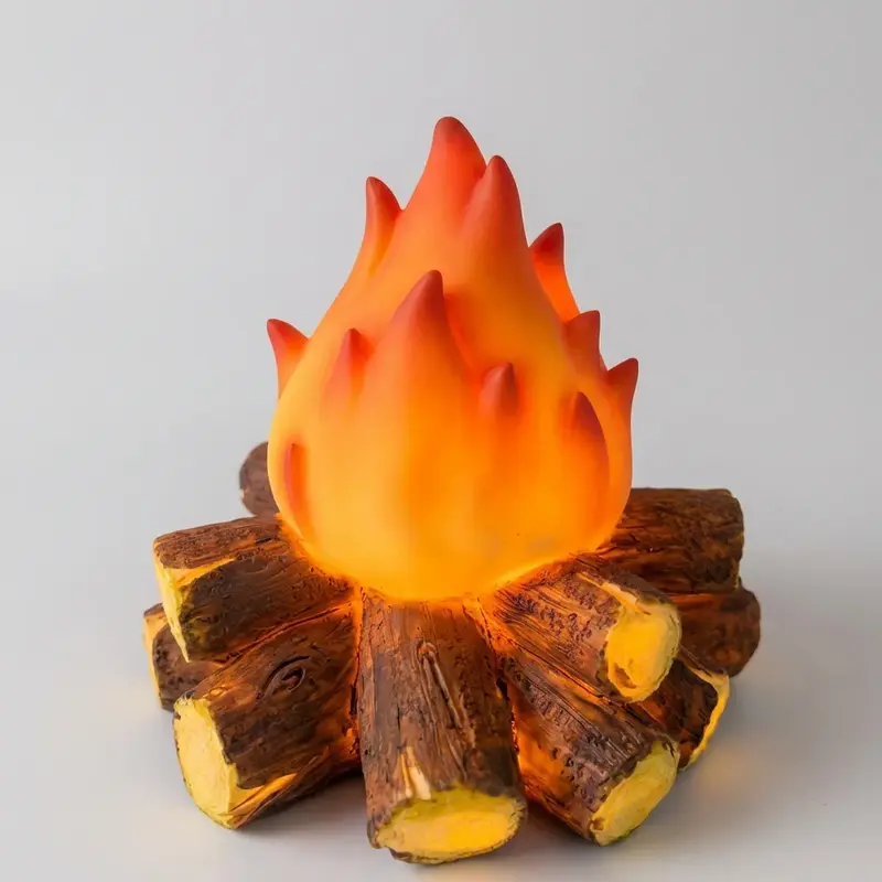 Kampvuurlamp – kunststof met flakkerende ledvlammen, zonder hitte of snoer