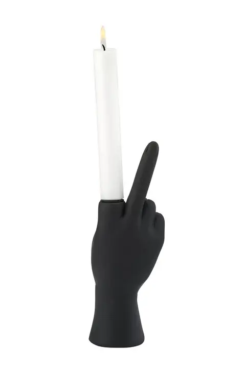 kandelaar corpo finger zwart Gift Company