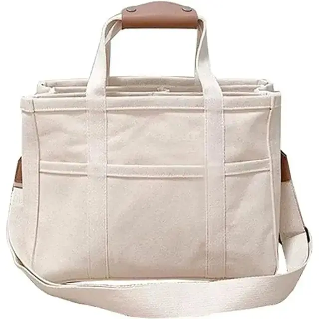 Karolin | Elegante Canvas Tragetasche mit mehreren Fächern