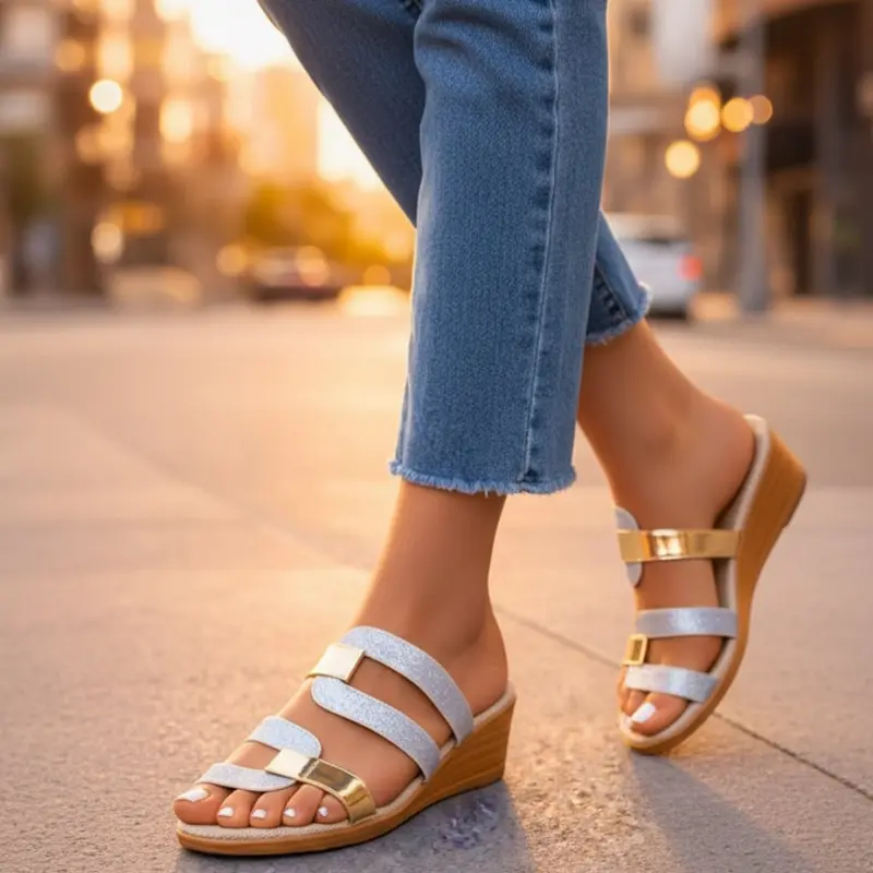 Kathrin | Orthopädische Und Glitzernde Damen Sandalen