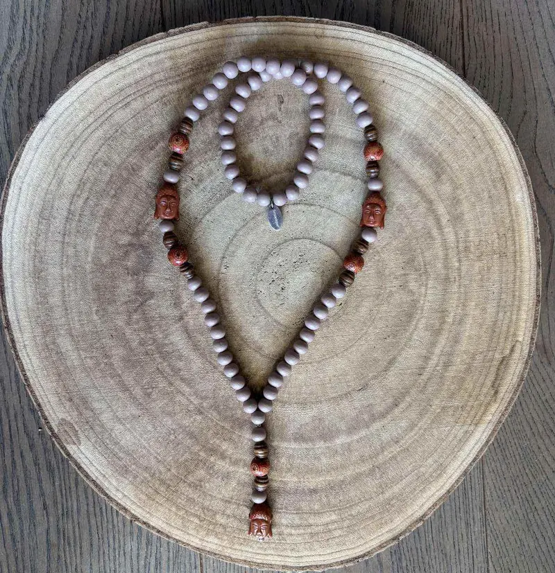 ketting beige/bruin met boeddha