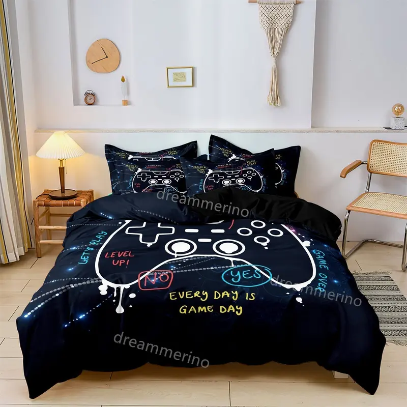Kinderen Gaming Dekbedovertrekset met Controller Design – Gamer Dekbedovertrek voor Kinderen en Tieners – Inclusief Kussensloop