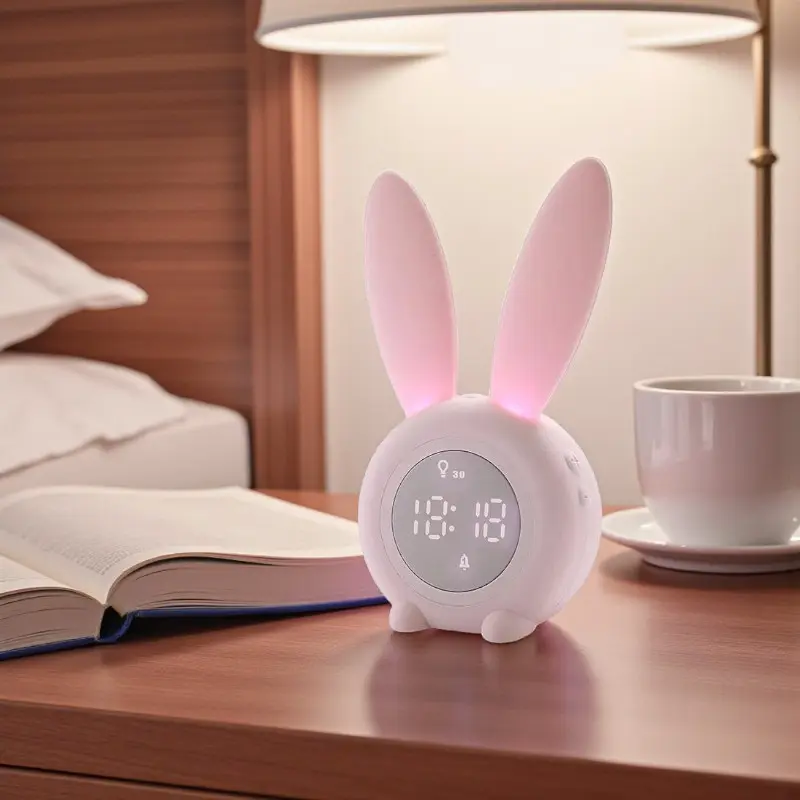 Kitchix - LED-Wecker in Hasenform mit leuchtenden Ohren