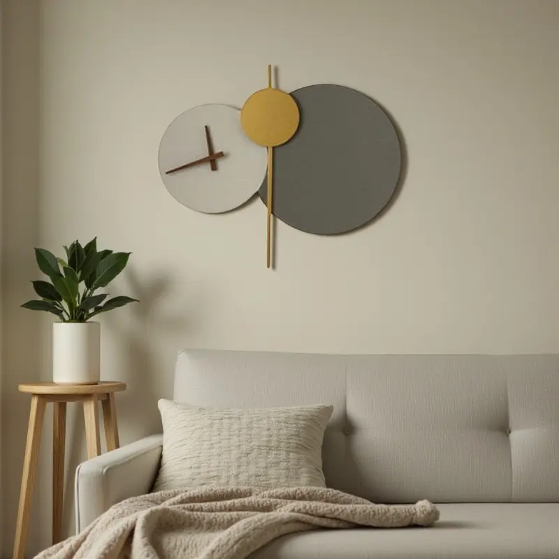 Kitchix - Moderne Wanduhr Lampe abstrakt mit LED
