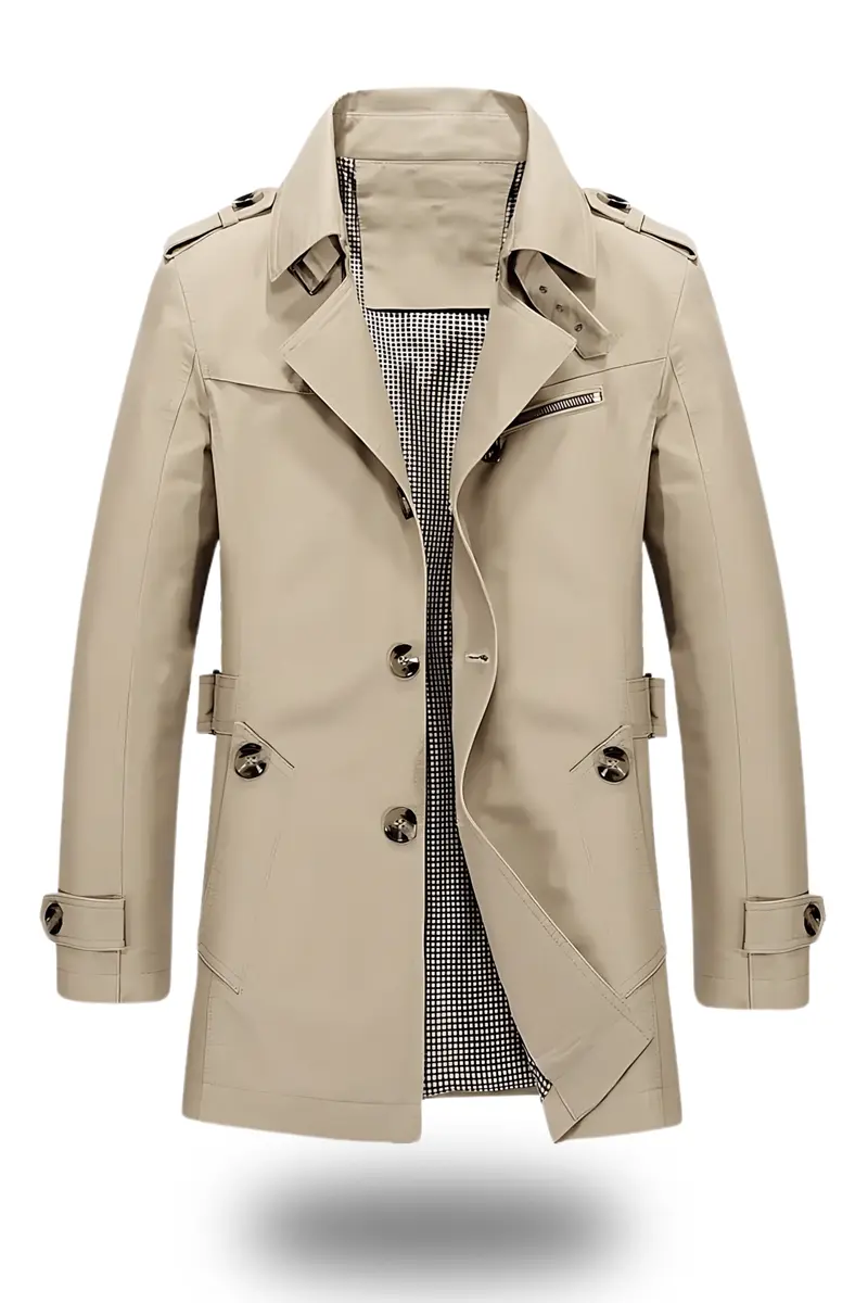Klassieke Trenchcoat Jas met Moderne Kraag