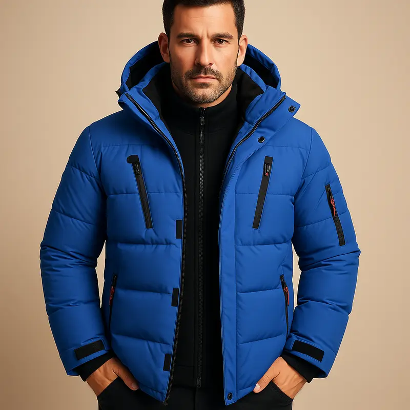Klaus | Herren Robuste Dicke Winterjacke mit Reißverschluss