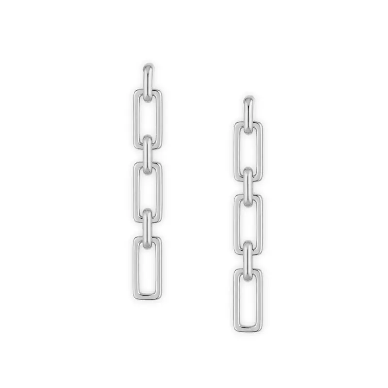 Kleine Oorbellen Dames Rechthoek Zilver 20mm | Oorsteker