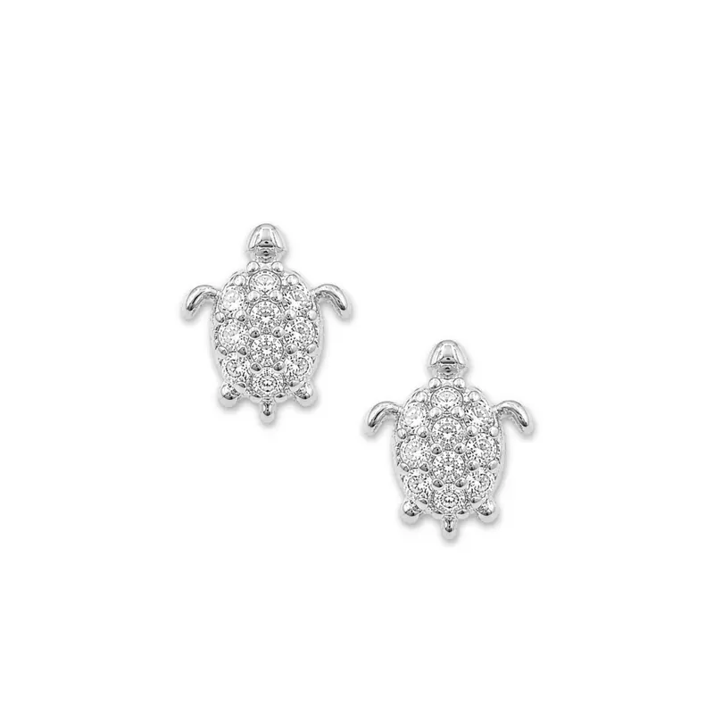 Kleine Oorknopjes Dames Schildpad Zilver Tortuga