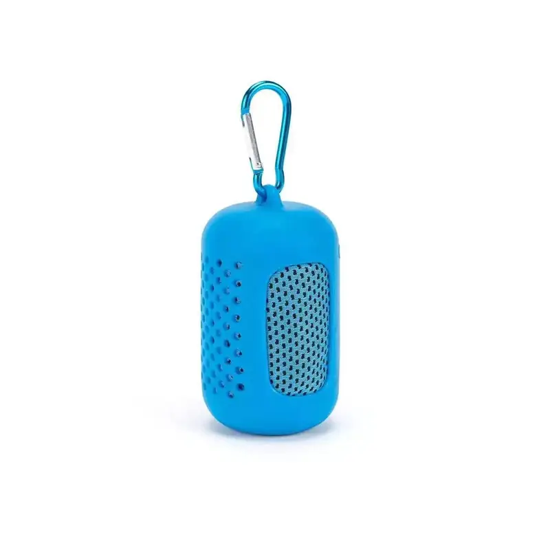 Koelhanddoek – sneldrogende sporthanddoek met siliconen case en clip