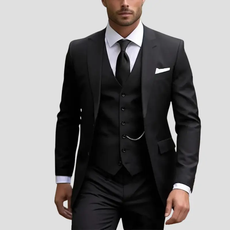 Kostuum in drie delen – blazer, gilet en broek voor bruiloften