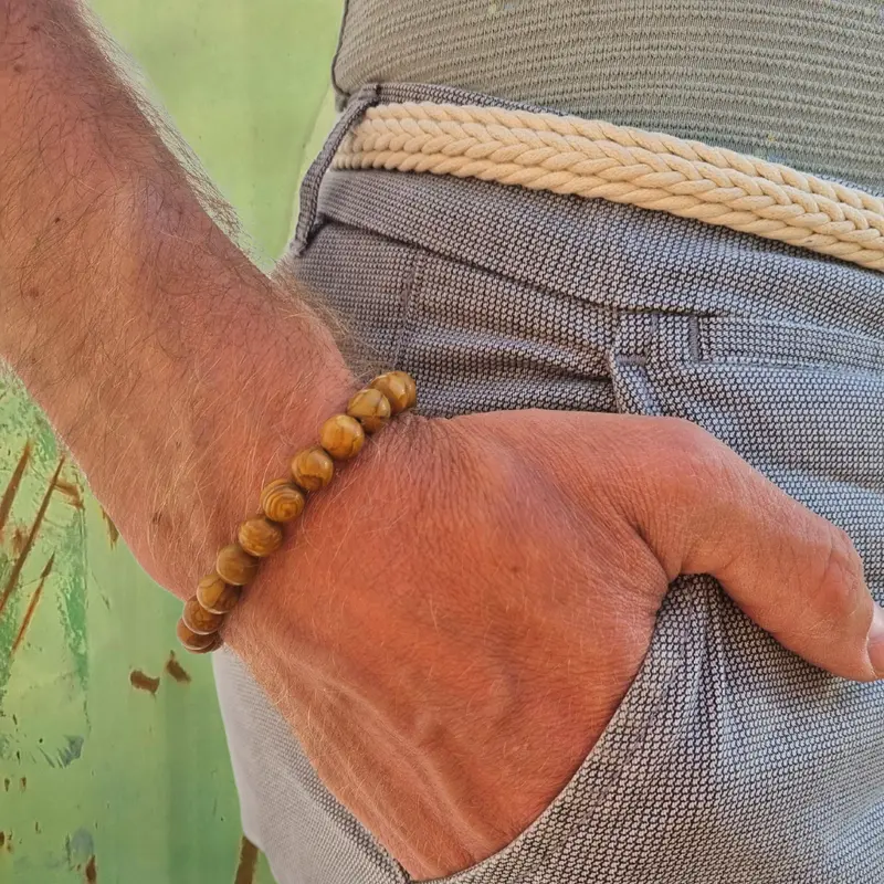 Kralen Armband Heren Timberstone - Natuursteen - Houtnerf- 8MM