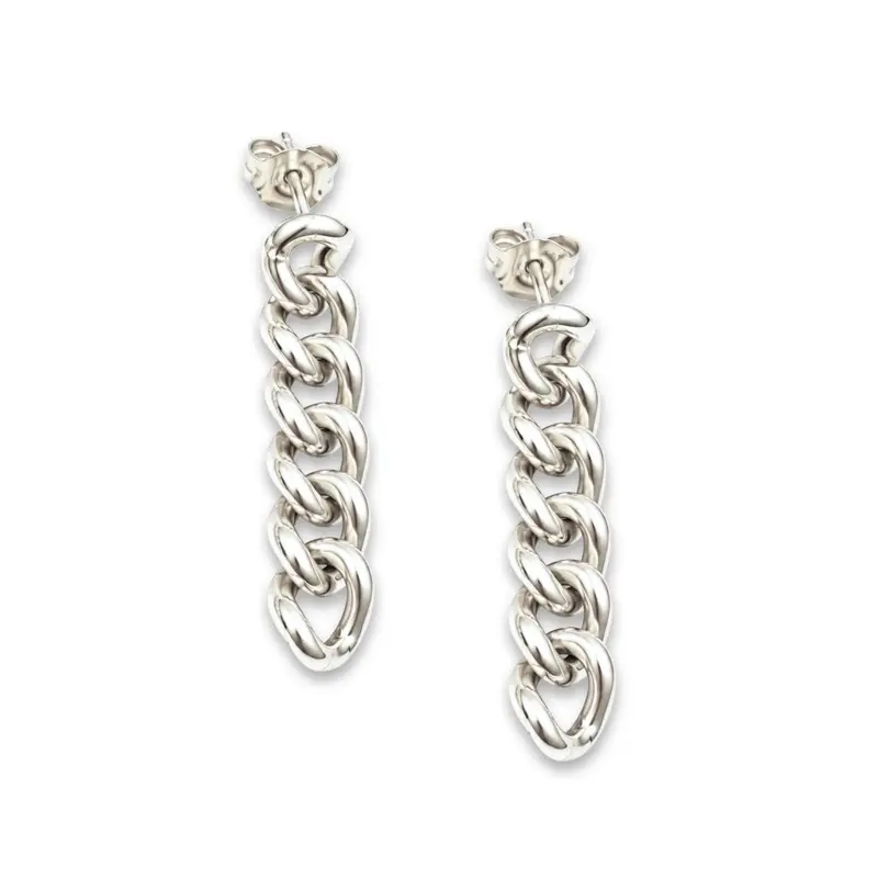 Lange Oorbellen Schakels | 925 Sterling Zilver | Lichtgewicht