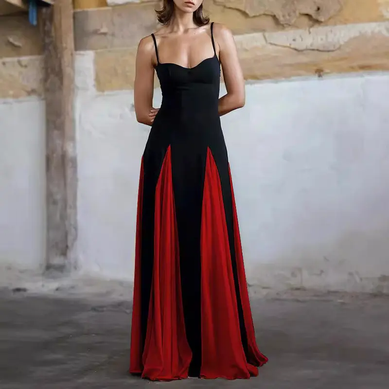 Langes Damen Maxikleid mit hohem Schlitz für Hochzeitsgäste