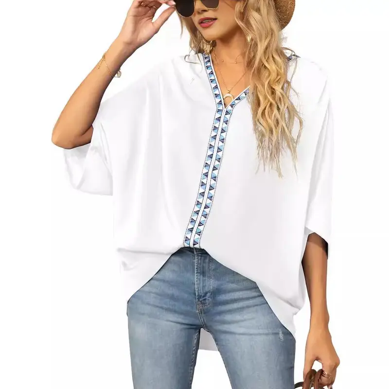 Laura | Stilvolle und atmungsaktive geometrischem Muster Tunika Top