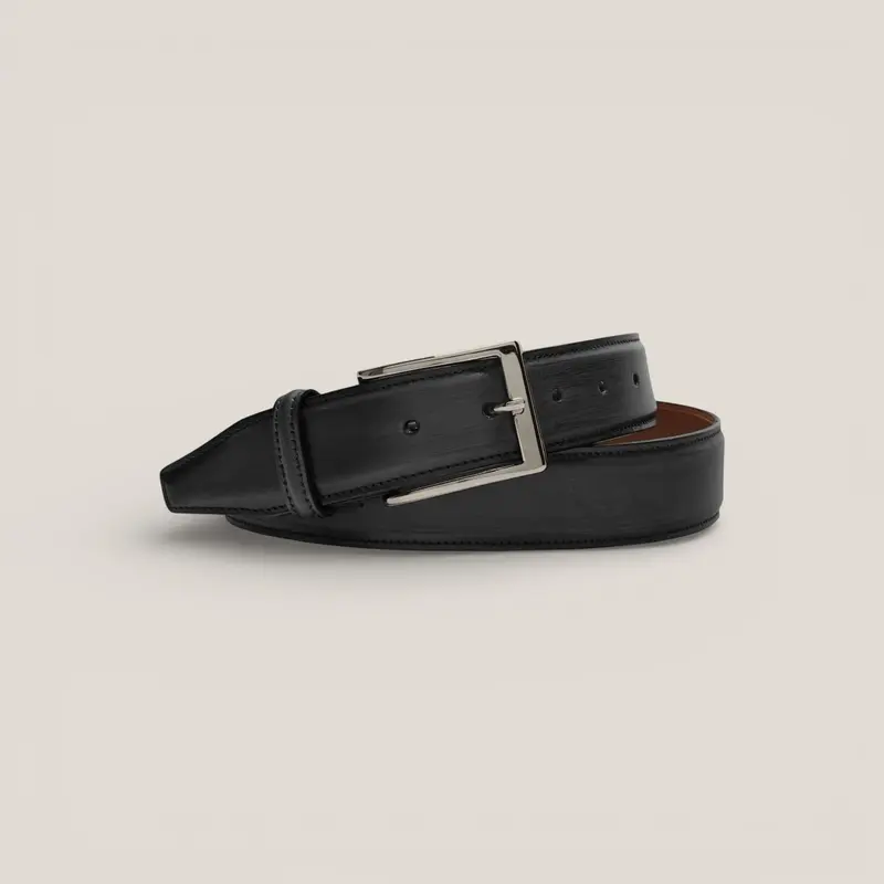 Leather Artisan Belt - Deep Grey