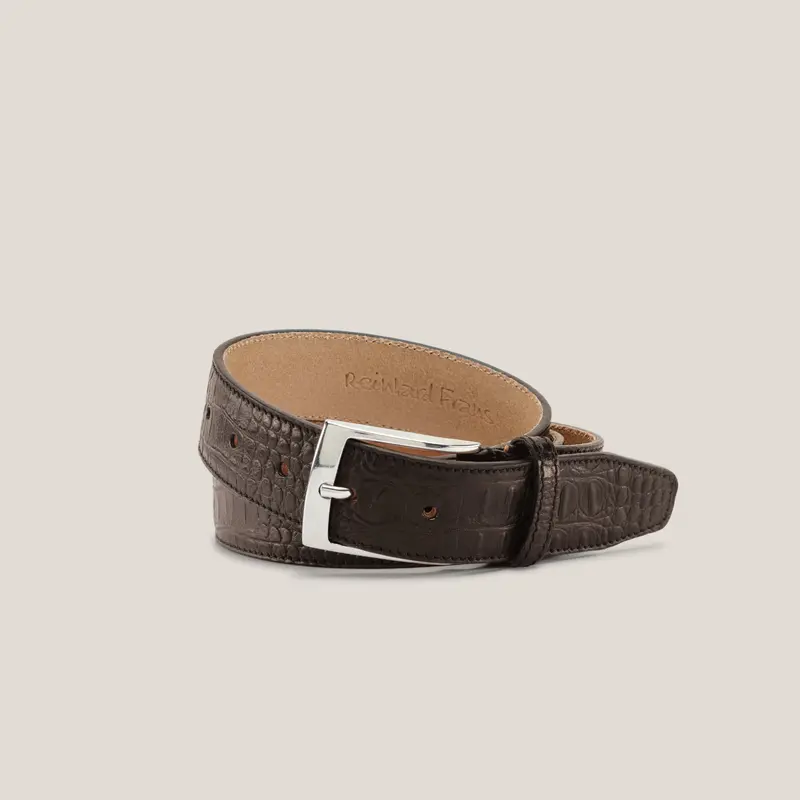 Leather Belt - Dark Brown (1667) Croco