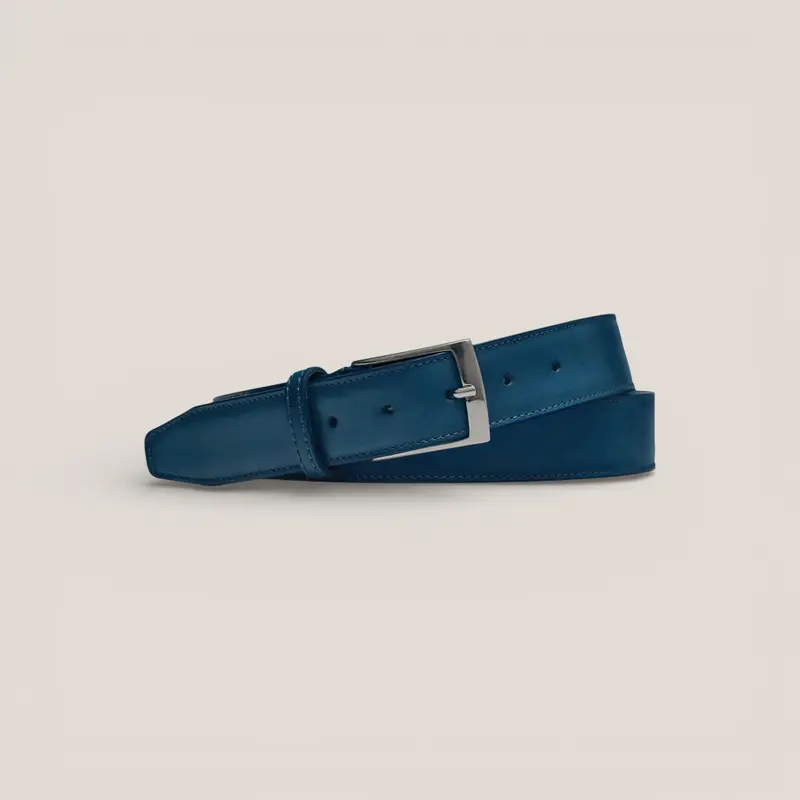 Leather Belt - Denim Blue