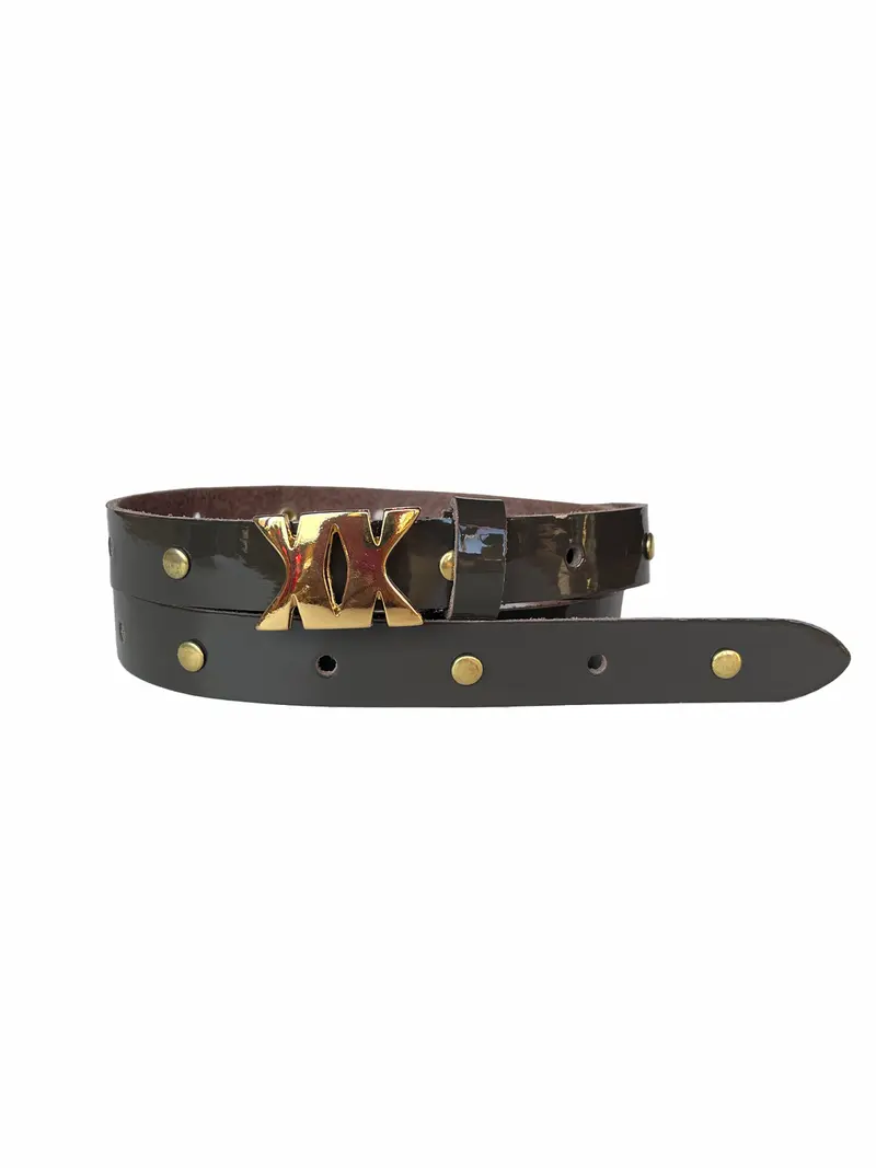 Leather Belt Gold PBK Gold Studs