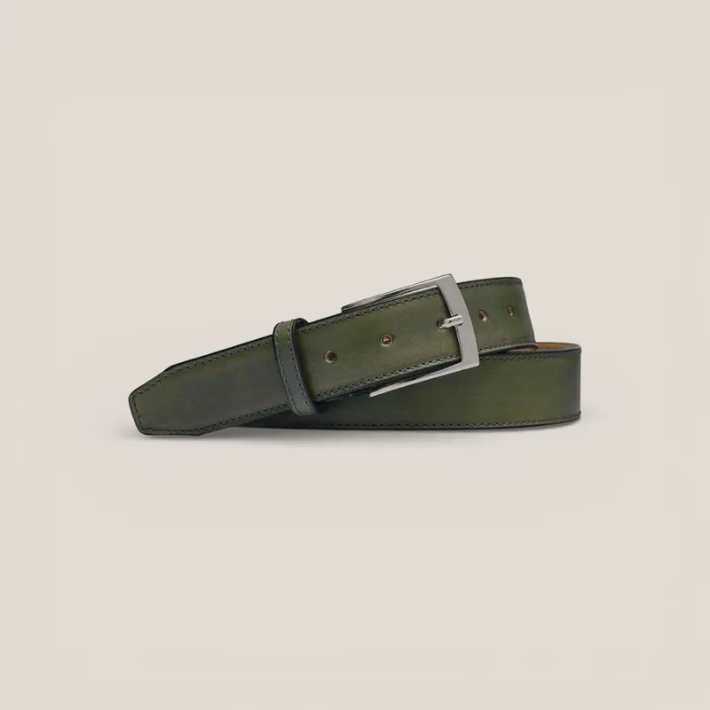 Leather Belt - Green Patina