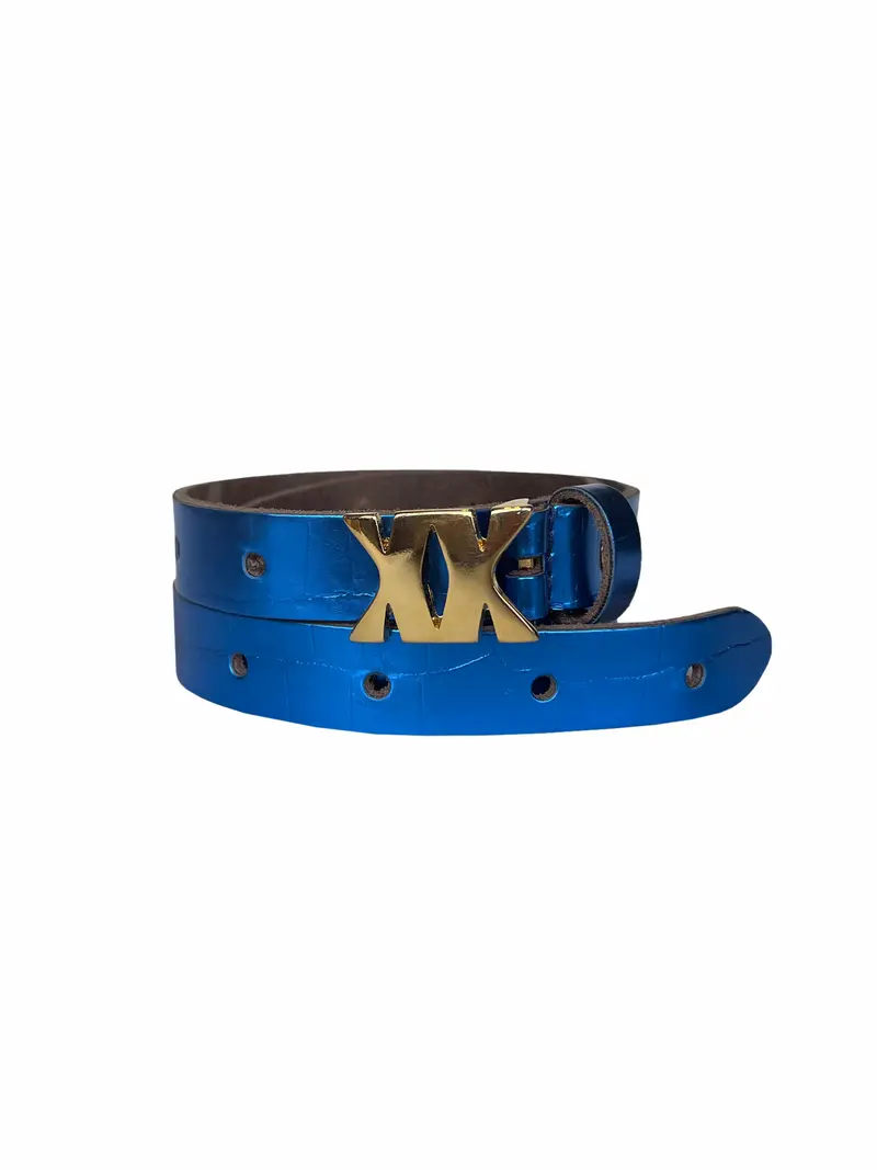 Leather Belt Shine Gold PBK Croco