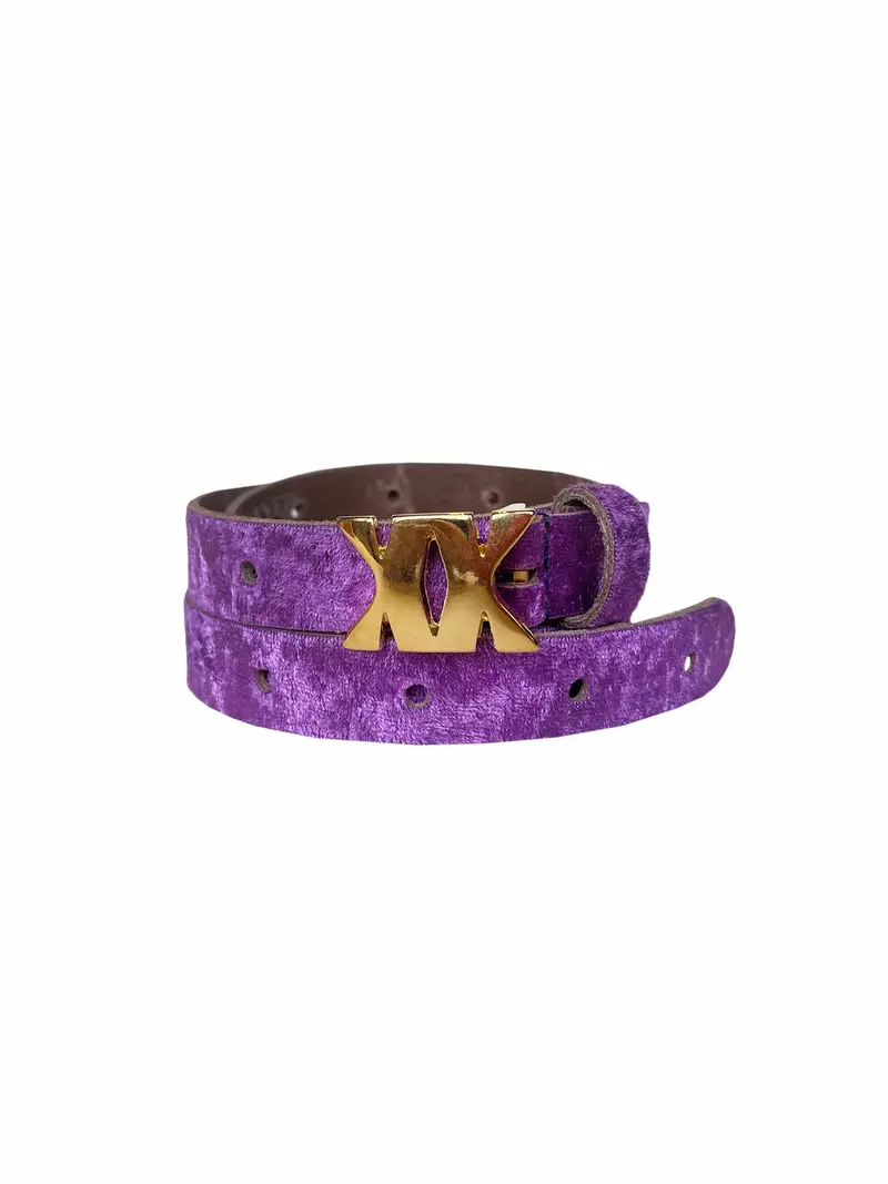 Leather Belt Shine Gold PBK Suede