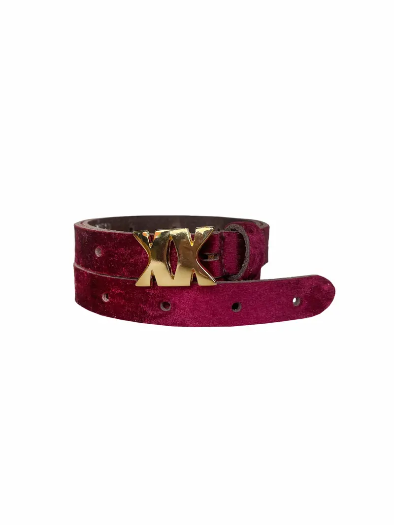 Leather Belt Shine Gold PBK Suede