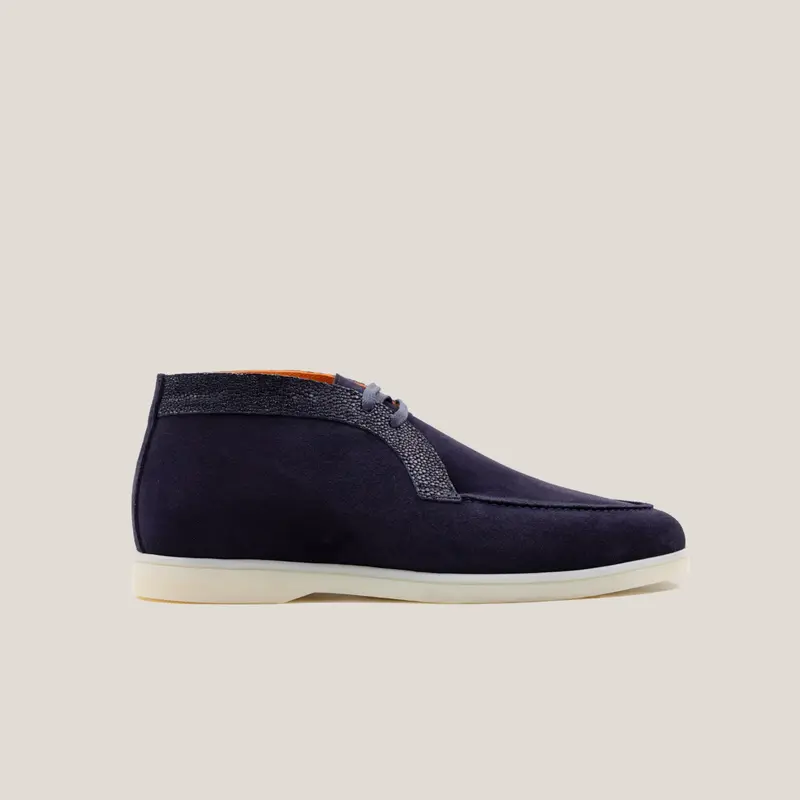 Lecco - Croco Dark Navy Suede