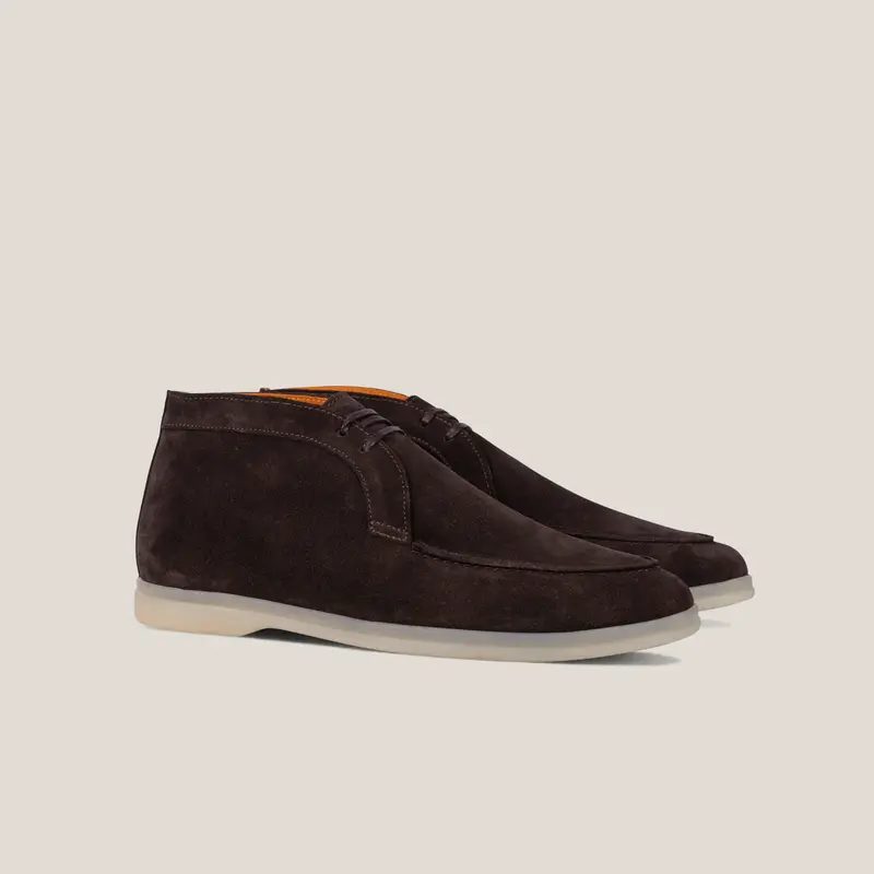 Lecco - Dark Brown Suede with Beige