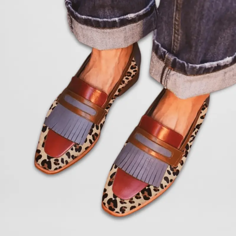 Lena | Damen Slip-On Loafers Fransen – Boho Loafer Fransen Detail Alltag 2026