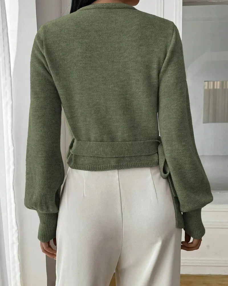 Lena Wickelpullover mit Bindegürtel