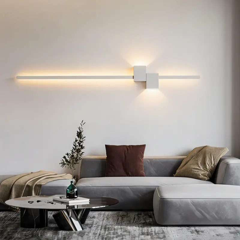 Lichtbalk van 60 cm – aluminium wandarmatuur met warmwitte LED