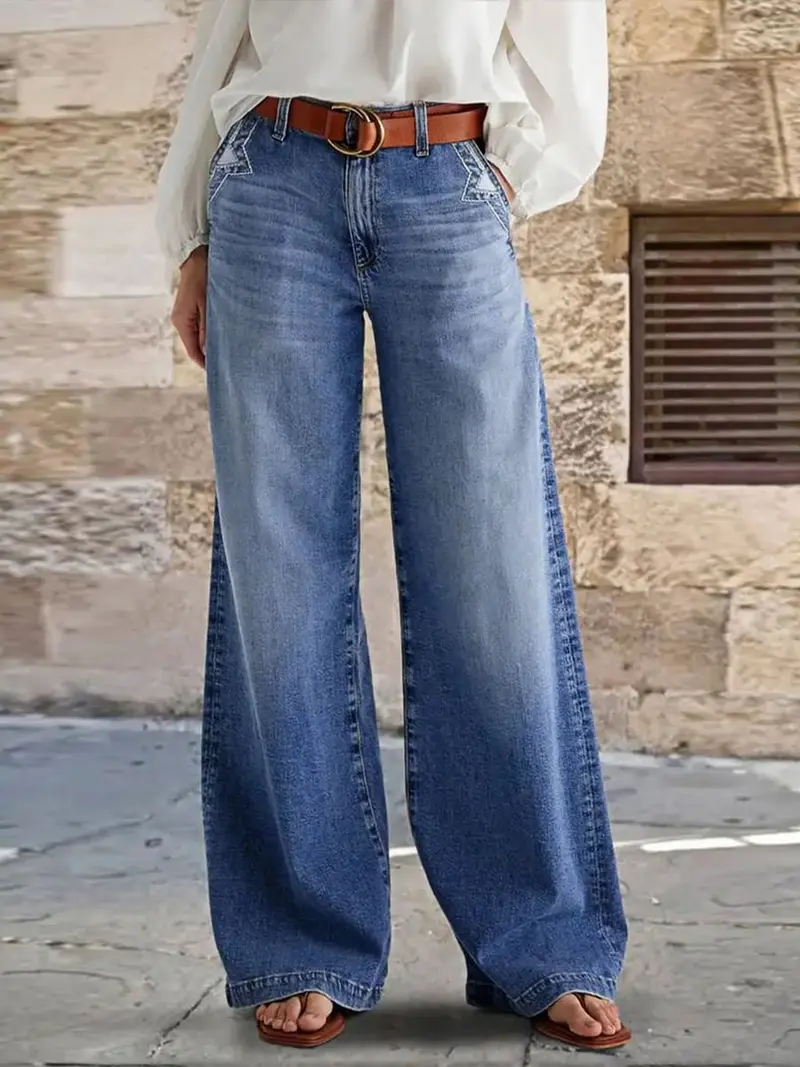 Liorra - Wide-Leg-Jeans in Vintage-Waschung
