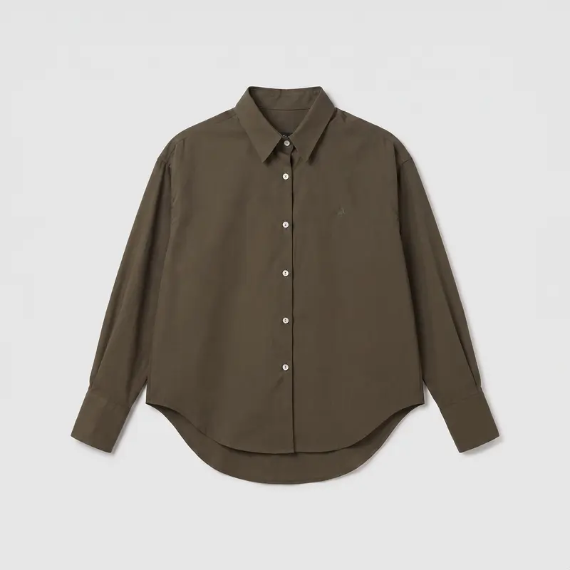 Lois Jeans Caryn Poplin Shirt Khaki Dark Forest