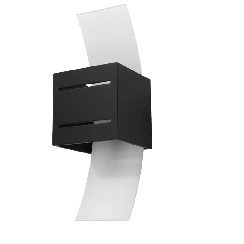 LORETO - Wandleuchte, schwarzes Aluminium/Glas