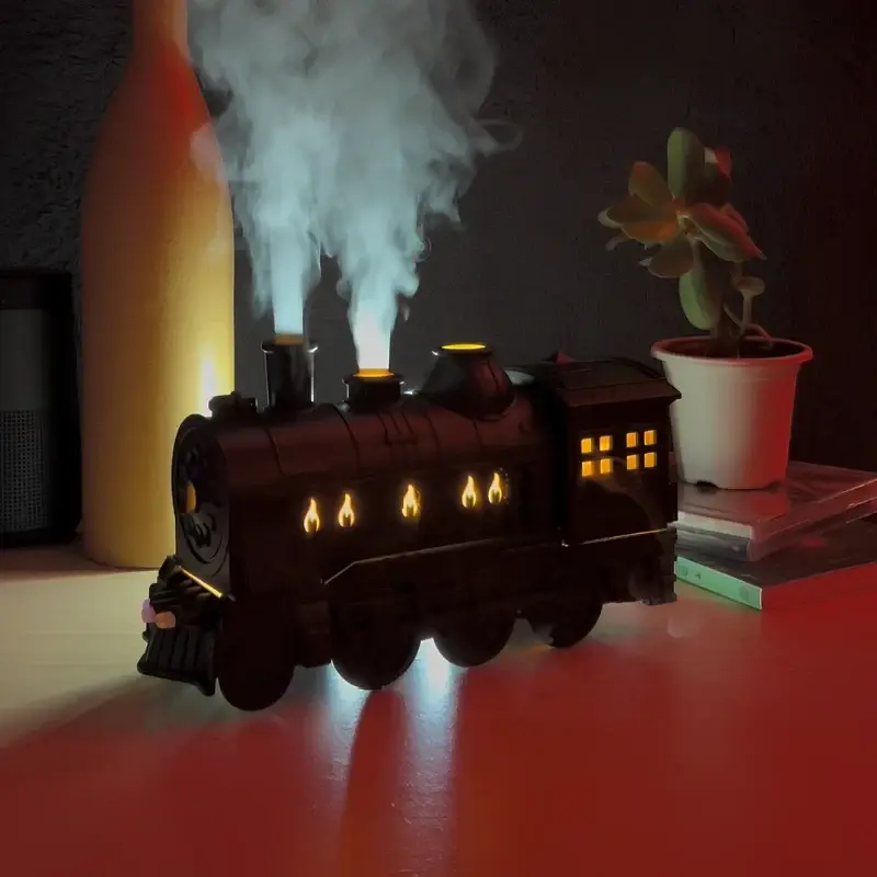 Luchtbevochtiger als stoomlocomotief – 300 ml tank en sfeerlicht