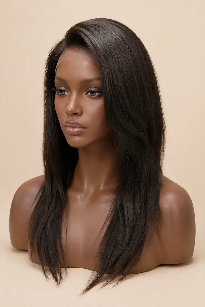 Luxe steile lace-pruik met zijdezacht haar 7x5 (20 inch)