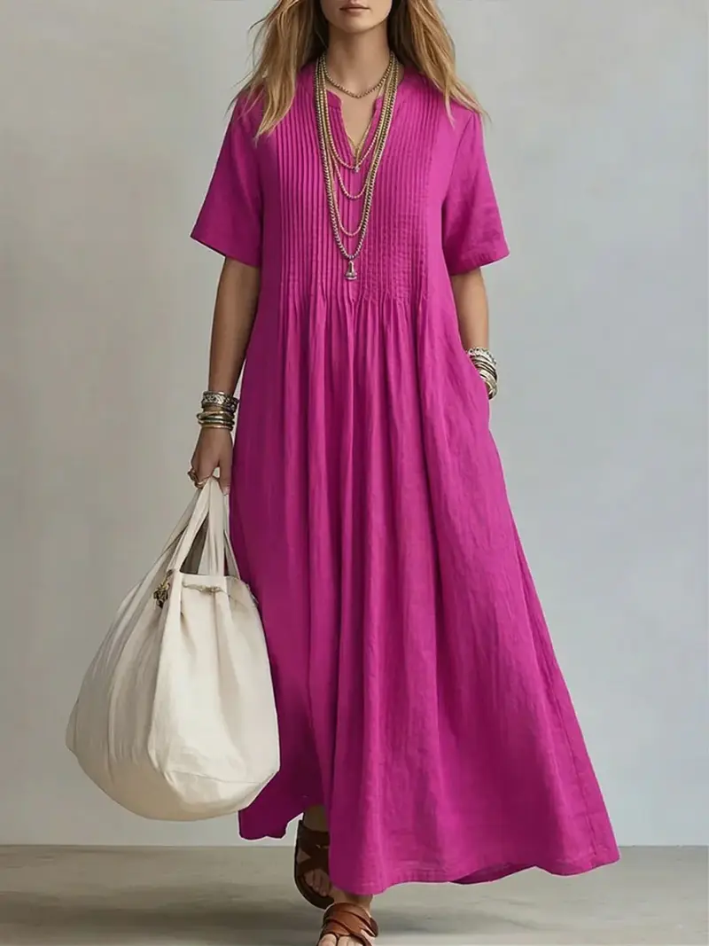 Maira - Soft-Touch-Maxikleid mit V-Ausschnitt