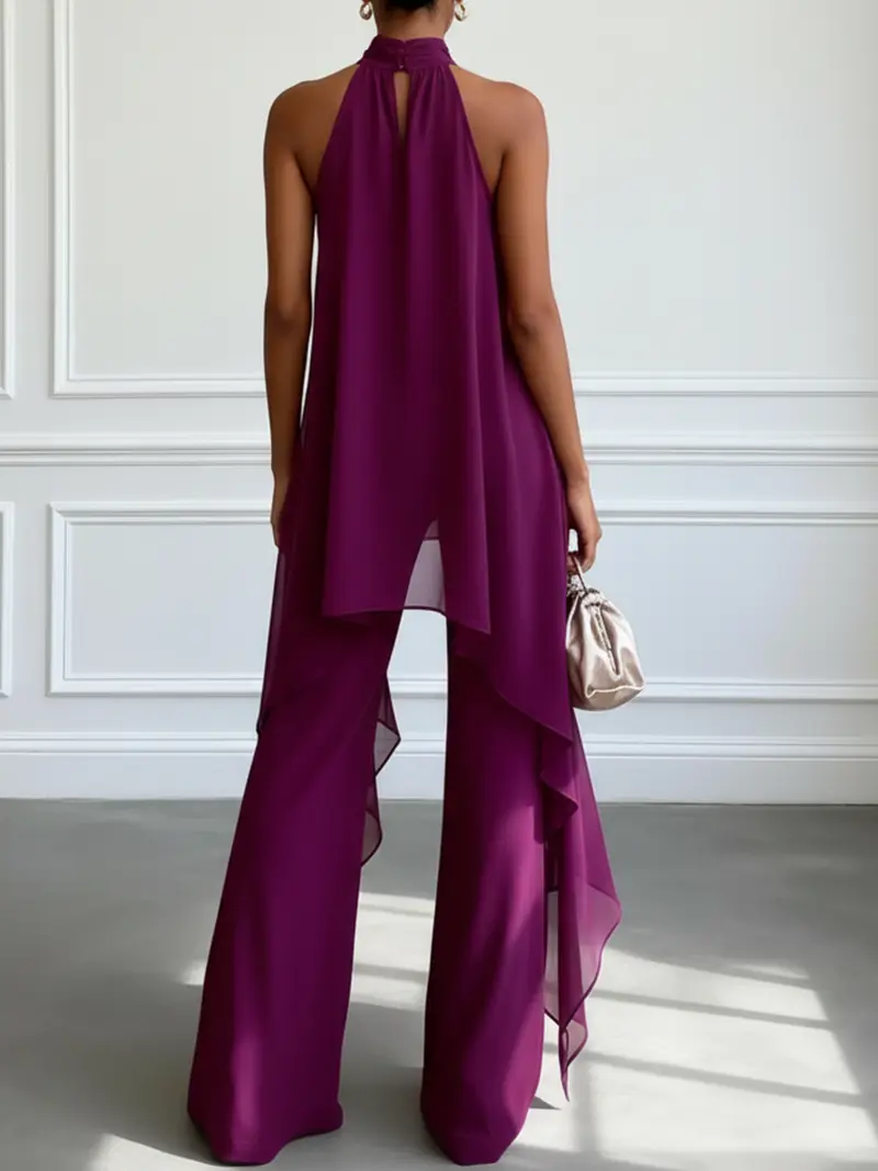 MARIEKE | Ärmelloses Zweiteiler-Set mit Halter-Ausschnitt