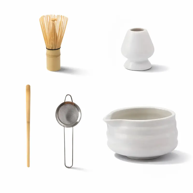 Matcha - Tee Set 5-tlg mit Keramikschale 460 ml & Sieb