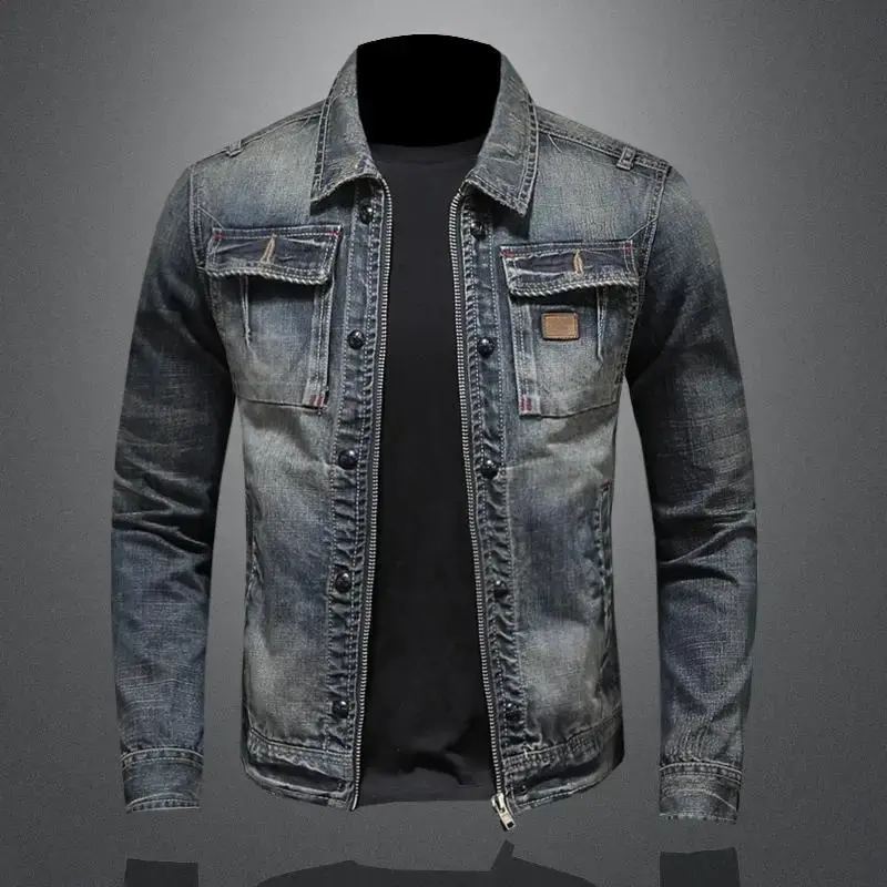 Max | Herren Vintage Denimjacke im klassischen Retro-Stil
