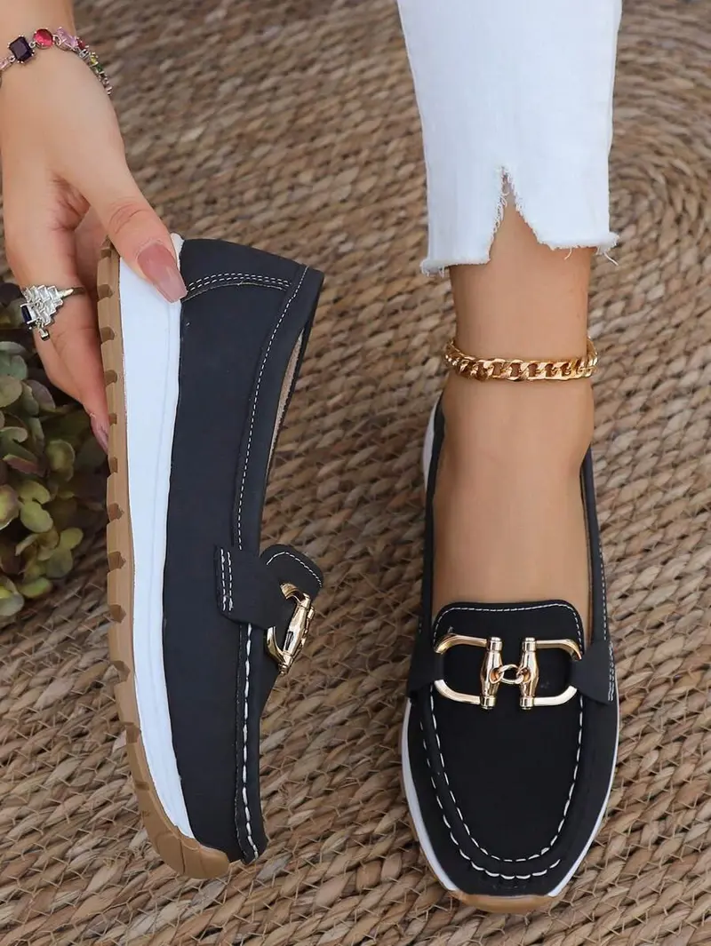 Mia | Damen Orthopädische Rutschfeste Slipper Loafer mit Golddetail