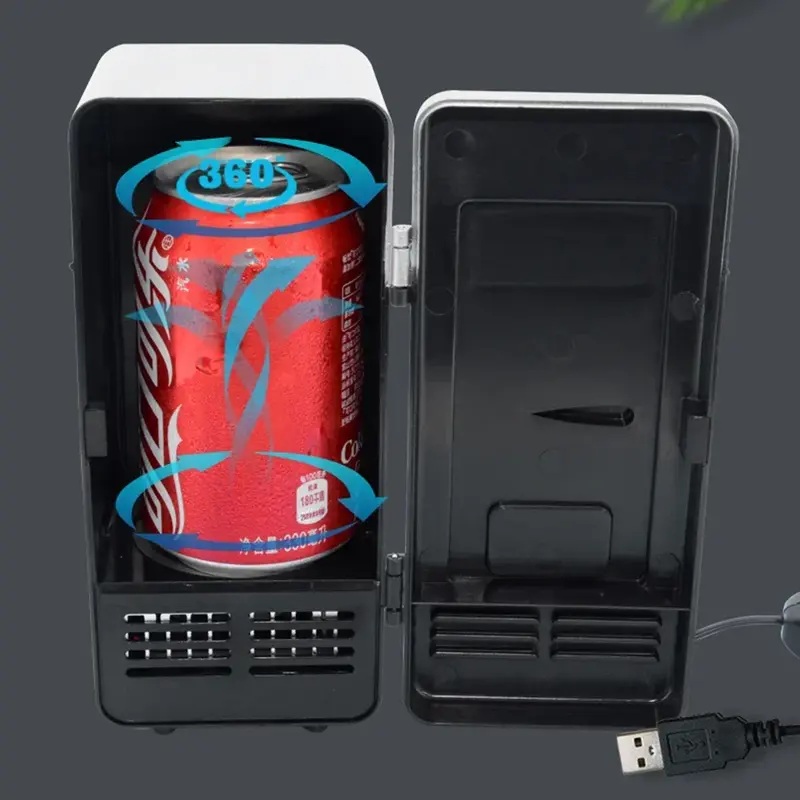 Mini drankkoeler USB – compacte blikjeskoeler voor bureau, auto en onderweg