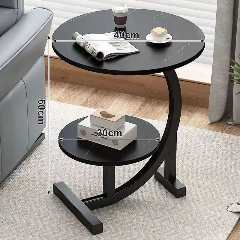 Mini Movable Side Table – Wood and Stainless Steel, Modern Design for the Living Room or Bedroom