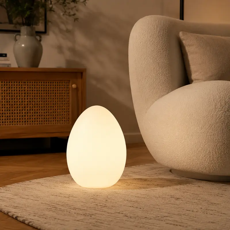 Minimalist Oval LED Floor Lamp - 3-Tone Ambient Lighting